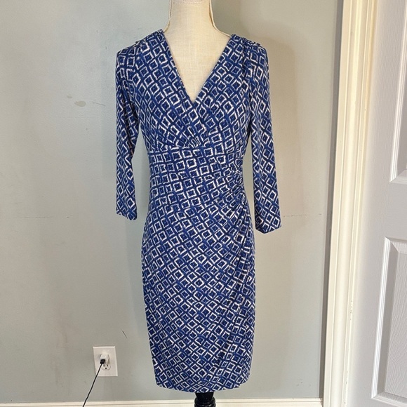 Ralph Lauren Dresses & Skirts - Ralph Lauren Blue Geometric Long Sleeve Dress